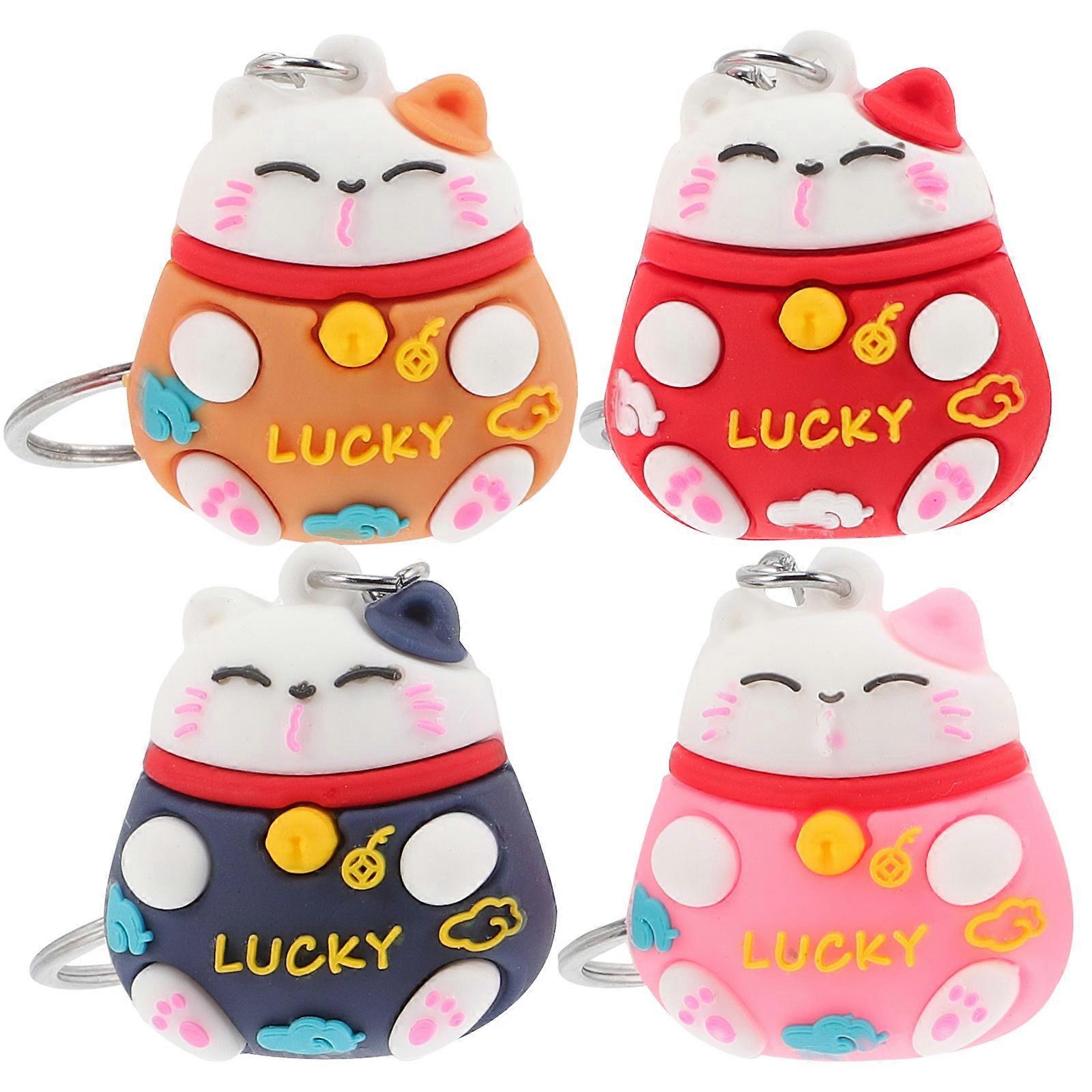 Cat Key Ring Creative Key Ring for Home 4Pcs Assorted Color