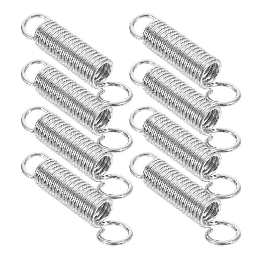 8Pcs Extended Compressed Spring for Bike Use with Hook End Silver Color