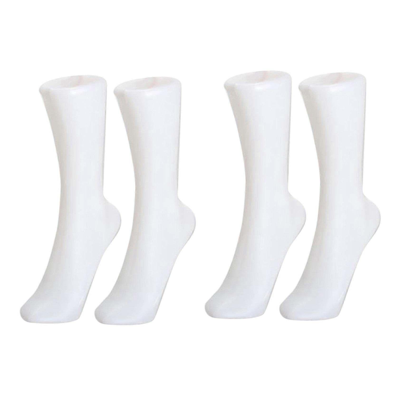 4PCS Female Foot Sock Sox Display Mold Short Stocking Mannequin White