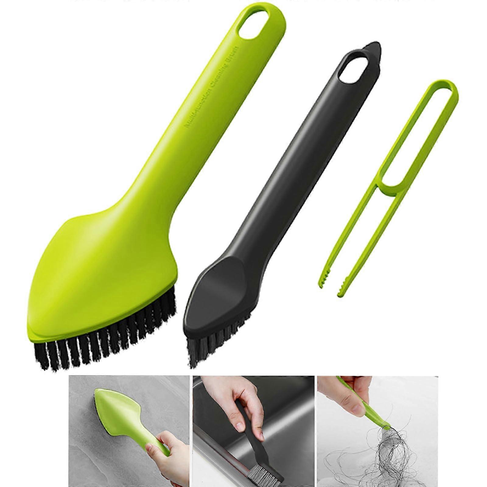 3 in 1 Multifunctional Hard Bristle Crevice Cleaning Brush For Grooves, Gaps, Grout, Deep Cleaning In Showers, Kitchen