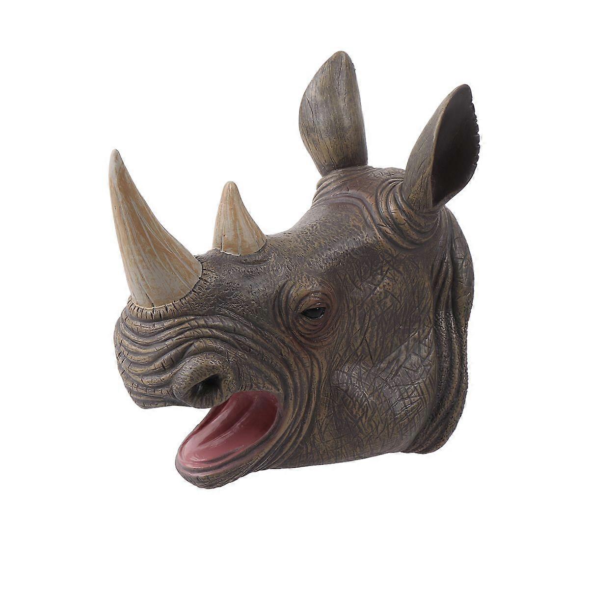 1PC Funny Animal Head Hand Puppet Figure Toys Hand Puppet Figure Gloves (Rhino)
