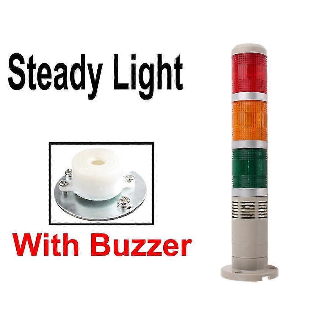 DC12V/24V Industrial Multilayer Warning Signal Tower Stack Lamp Steady Flash light Alarm caution machinery Buzzer/NO AC110V/220V 2025