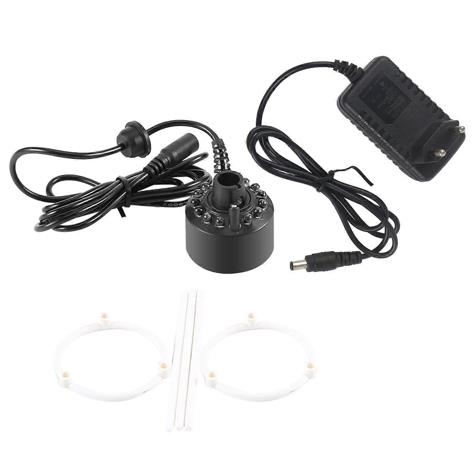1Pc 12LED Colorful Mist Maker for Water Fountain Pond with Power Adapter