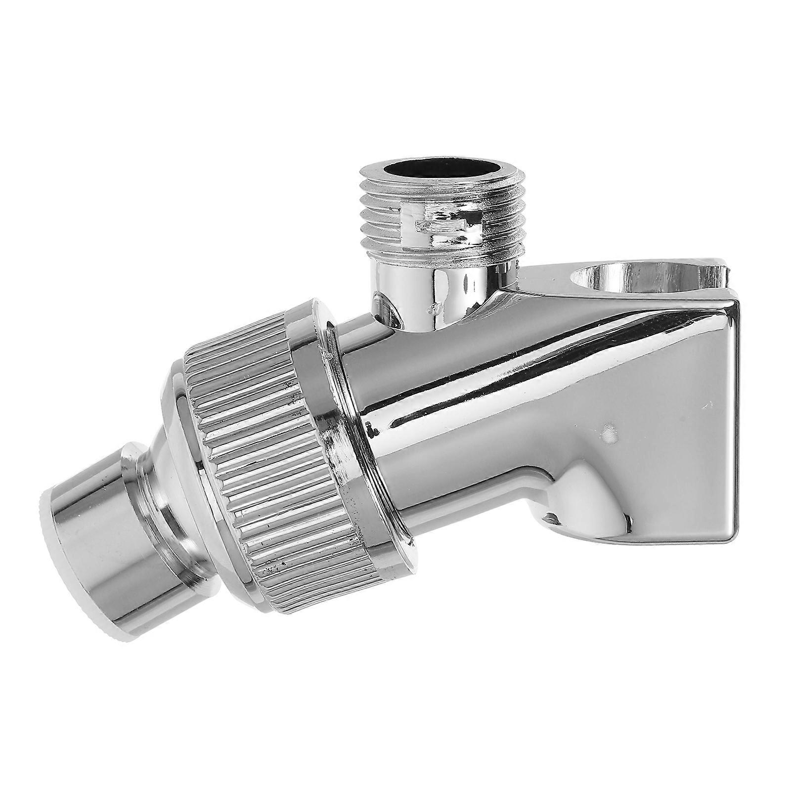 Adjustable Angle Silver Shower Head Holder with 3Pcs Removable Bracket Set