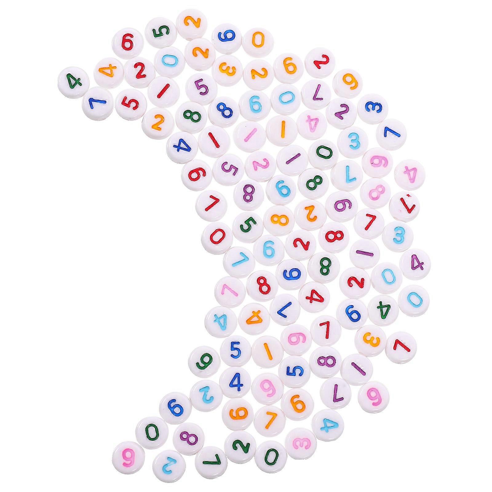Round Number Beads Acrylic Beads for DIY Bracelets 1000Pcs Assorted Colors