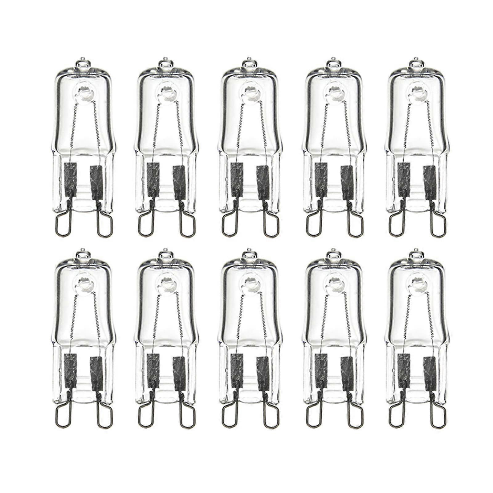 40W G9 Halogen Bulb 10 Pcs Clear Glass 220V 2900K Warm White Indoor Lighting For G9 Base Halogen Wall Lamps