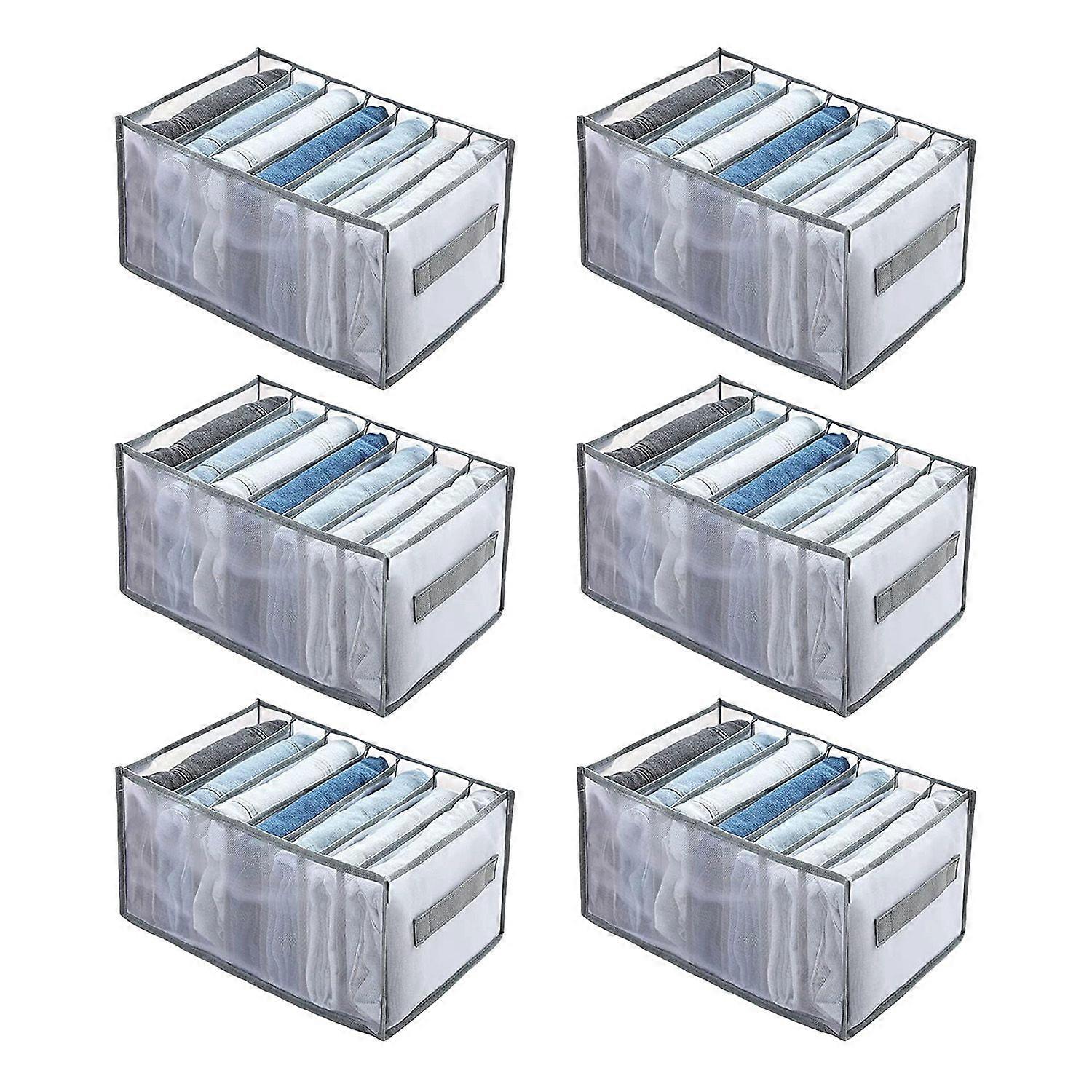 Wardrobe Organiser System for Jeans, Trousers, Shirts, Storage Boxes, Drawer Box in Wardrobe, Drawers,Clothes 6Pcs
