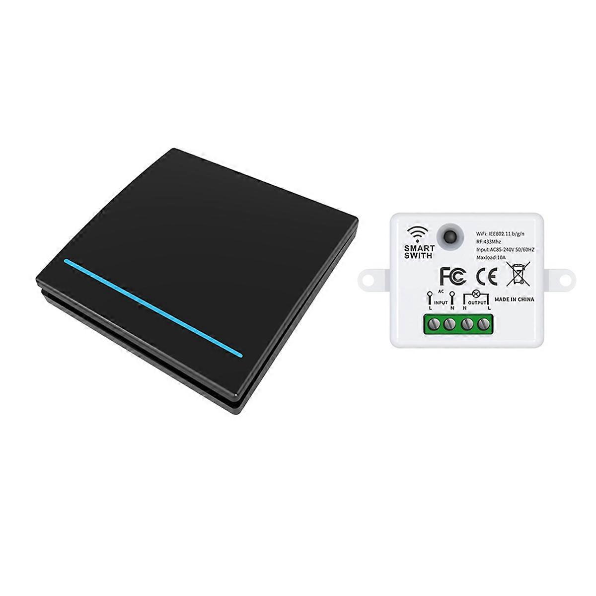 Tuya Wifi RF433Mhz Smart Wireless Switch for Lamp LED Black