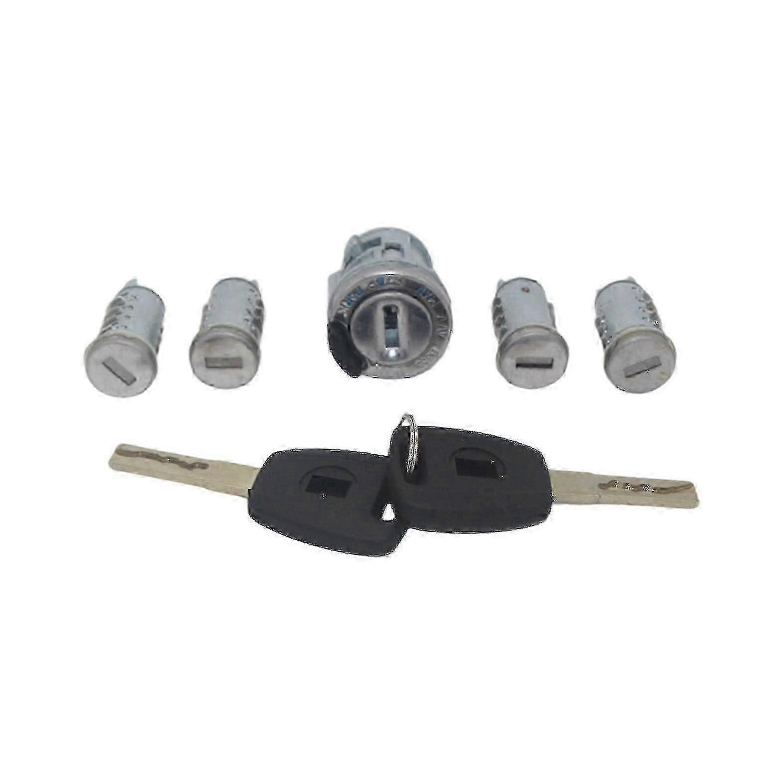 Al162 5pcs πλήρης κύλινδρος βαρελιών κλειδαριών πορτών πορτών ανάφλεξης για το Fiat Doblo Cargo Punto Panda με τα κλειδιά λεπίδων Sip22