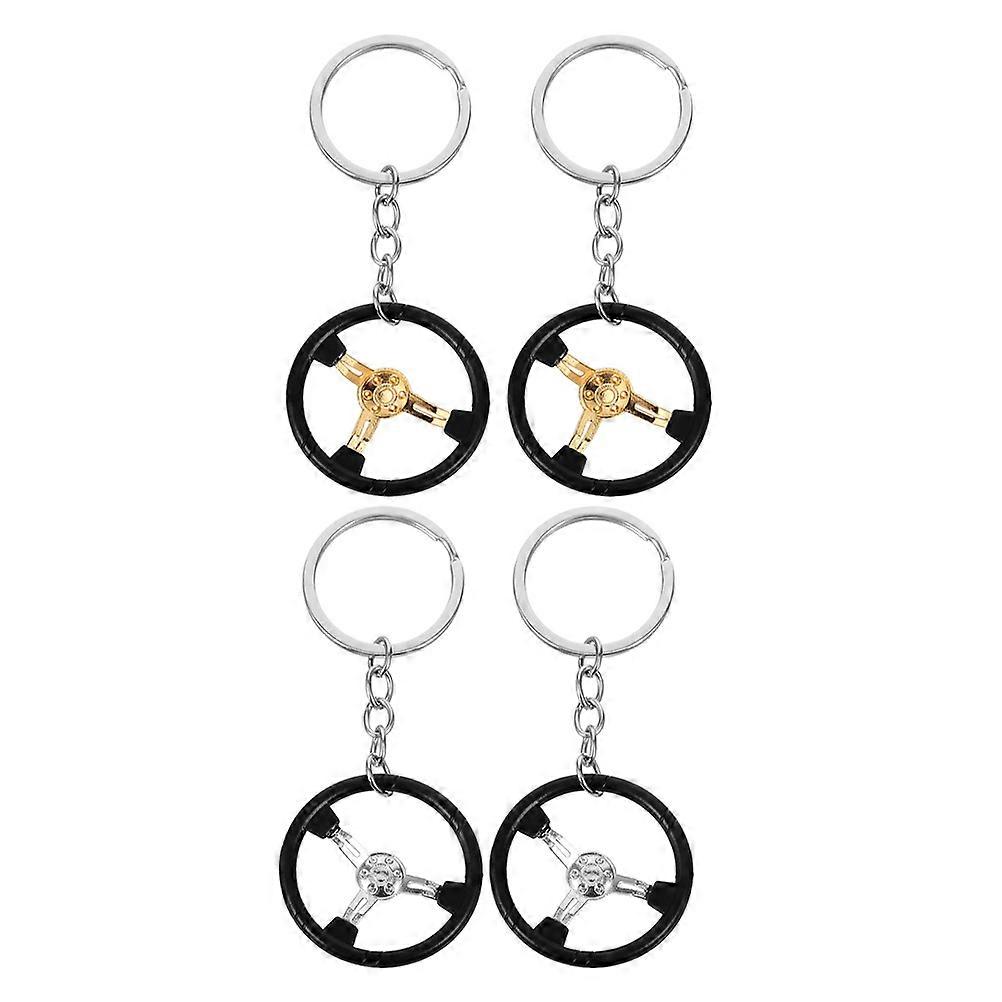 Zinc Alloy Car Keychain Steering Wheel Multifunctional for Hanging Keys 12Pcs