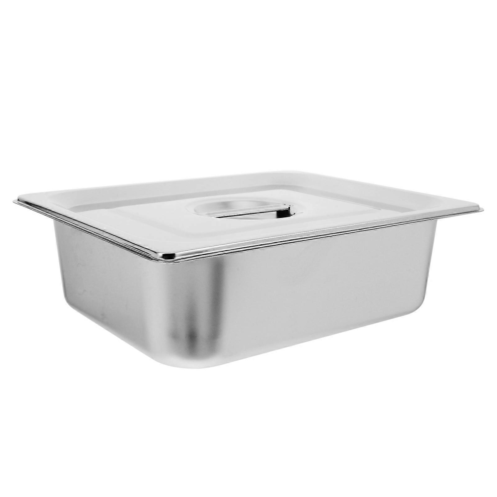 Silver Stainless Steel Table Pan with Lid for Catering Pack