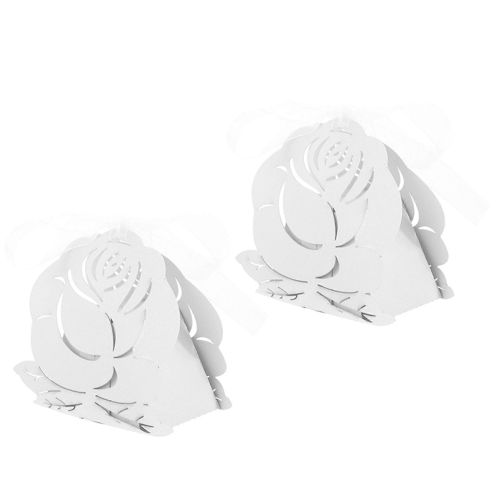 Wedding Candy Boxes Paper Candy Boxes for Storage Use Rose Design 80Pcs