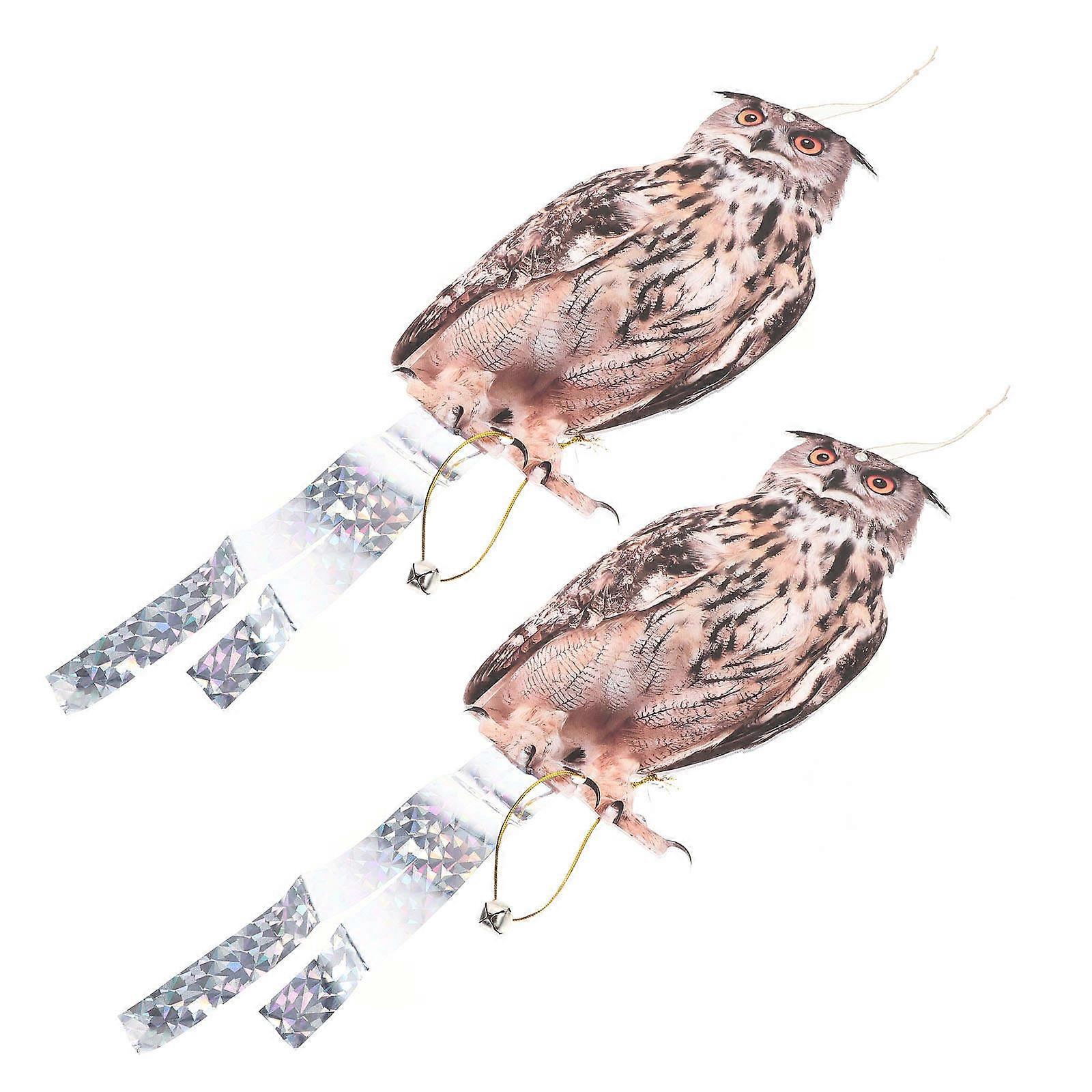 Yard Owl Hanging Garden Bird Deterrent Rotating Ornament 10Sets
