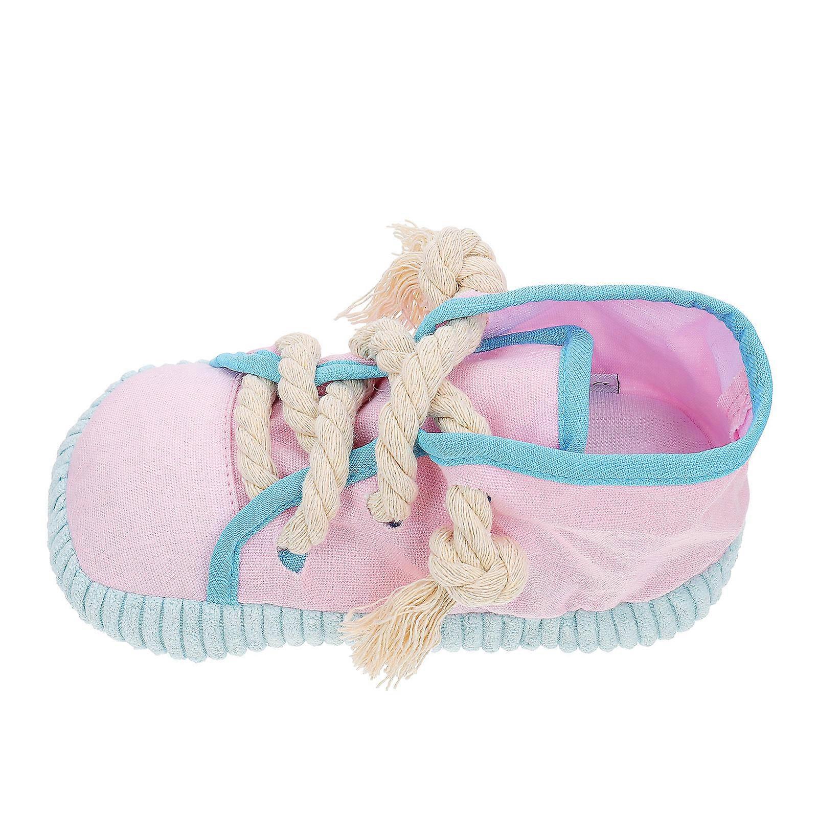 Teeth Cleaning Dog Shoe Chew Toy Ideal For Indoor Play And Training Sessions Available In Pink Color Made From Material 1Pcs