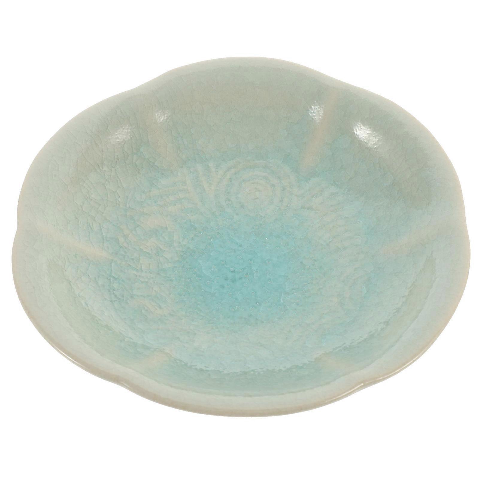 Food Serving Plate Dessert 5Pcs Blue Ceramic Plates