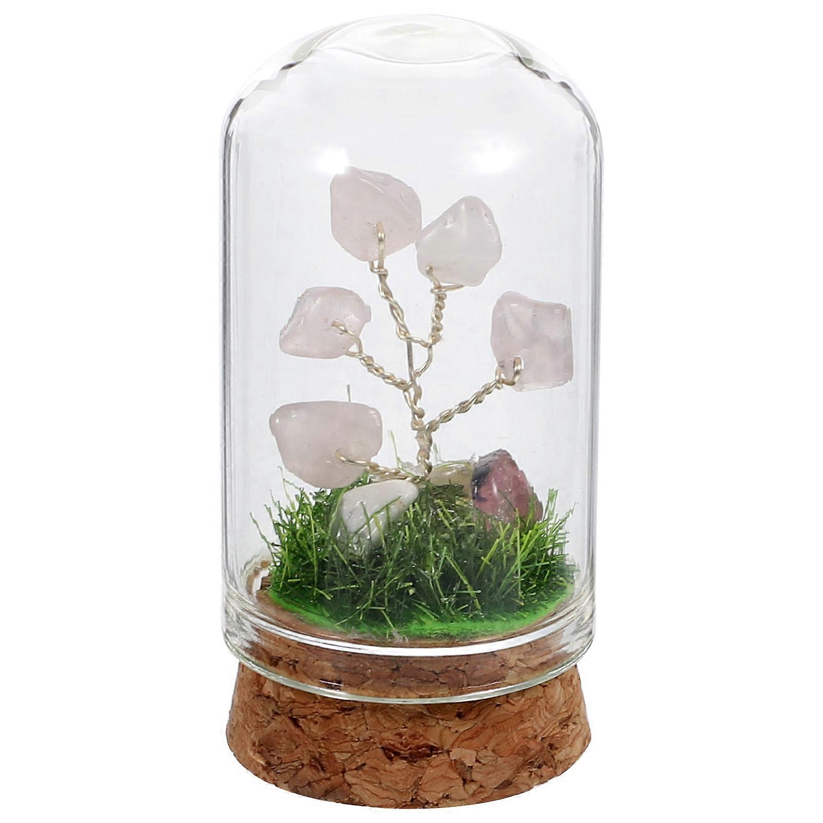 Decorative Crystal Tree Craft for Home with 5Pcs Glass Cover