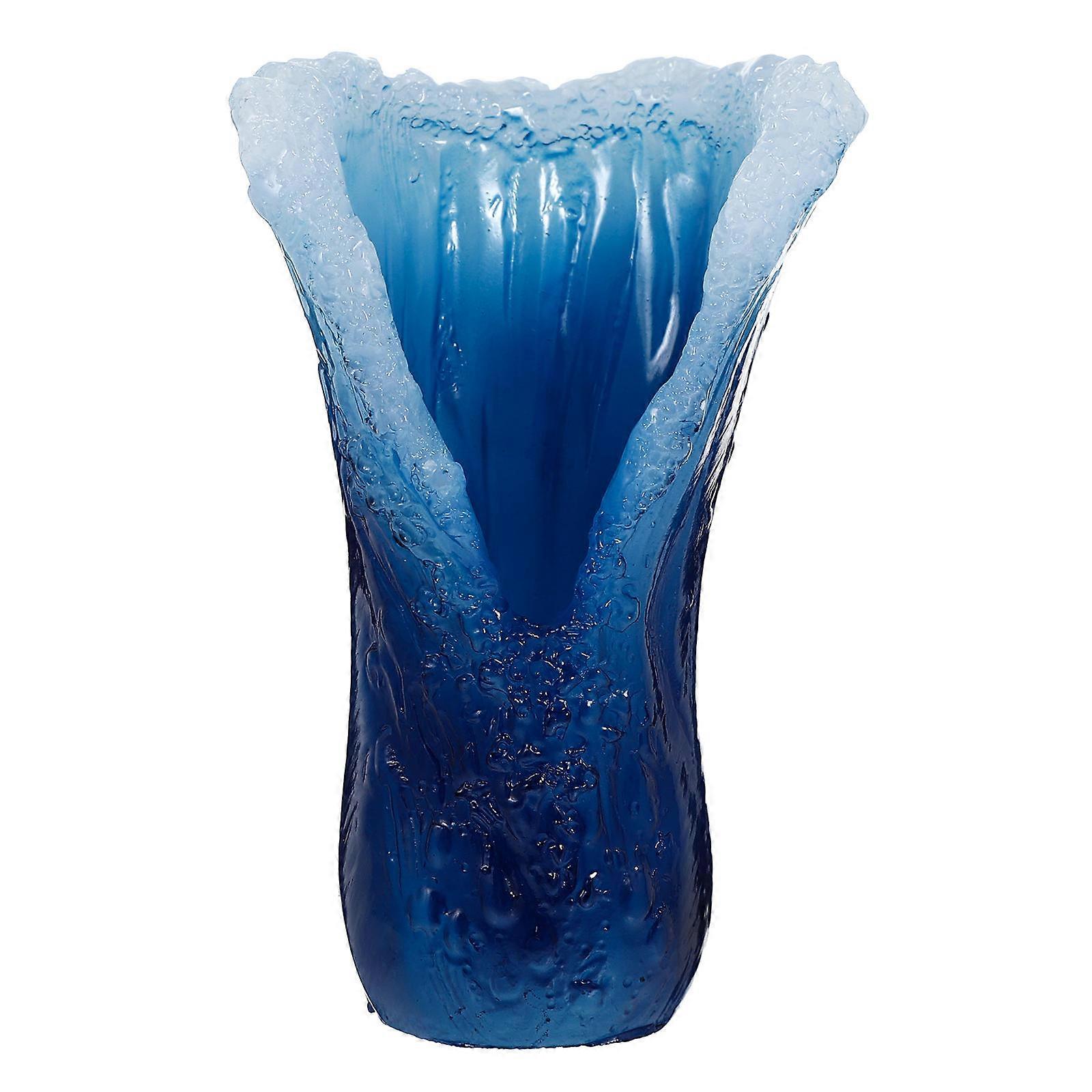 Flower Container Resin Vase for Desktop Ornament 4Pcs Ocean Wave