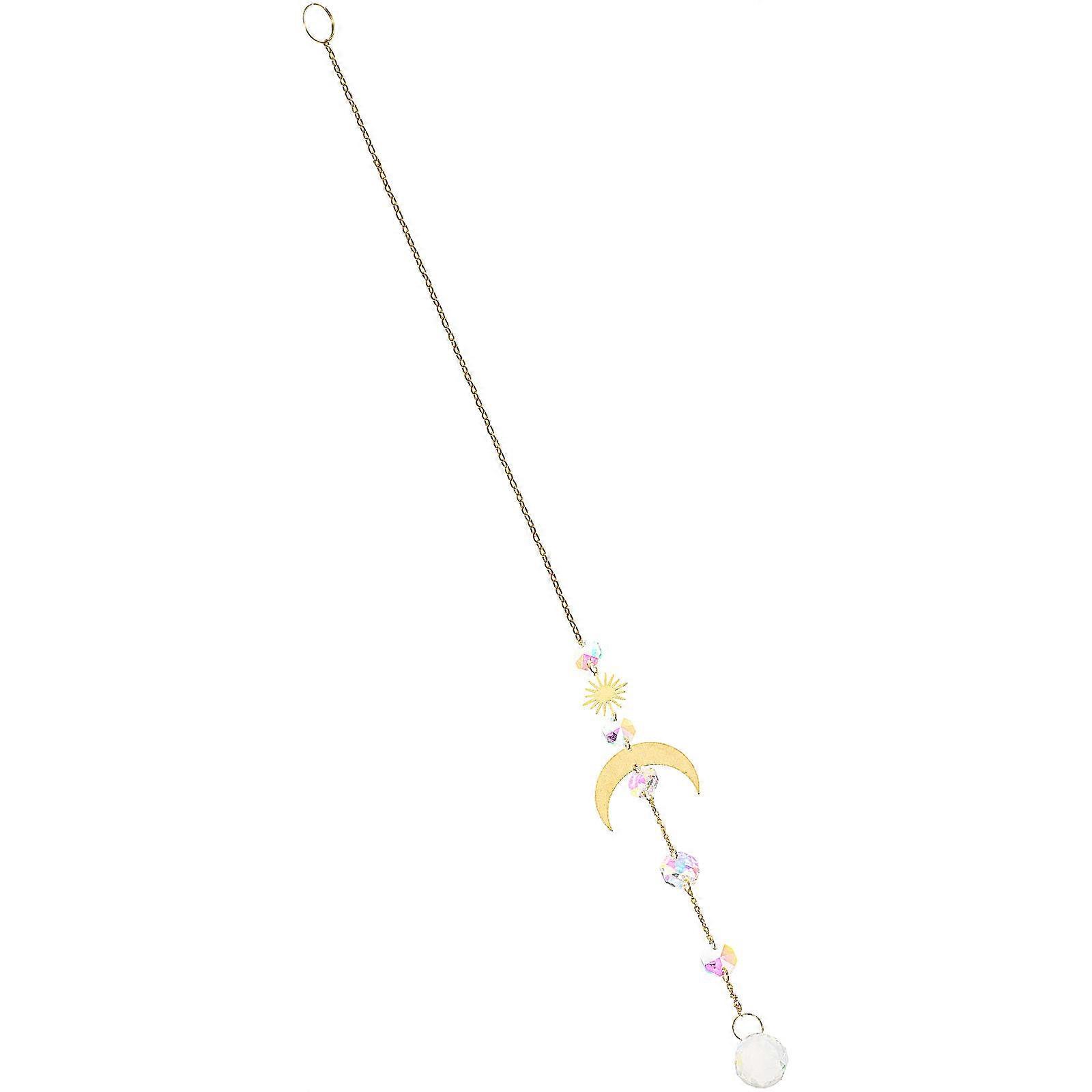 Crystal Pendant Car Decoration Lightweight for Hanging Moon Shape 1Set