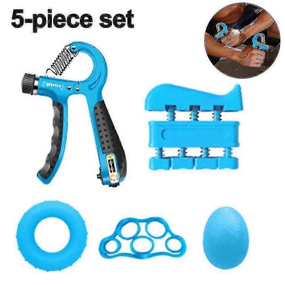 Grip Strength Trainer Workout Kit (5 Pack), Adjustable Resistance
