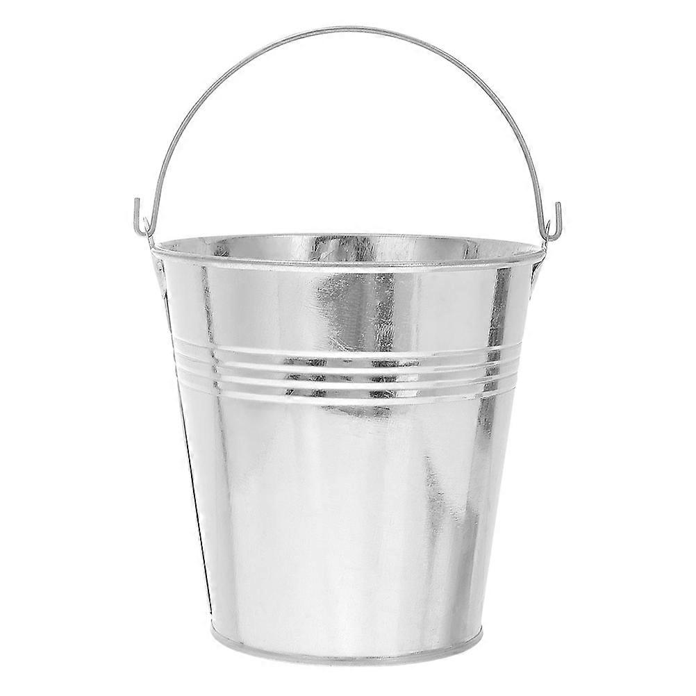 Ice Cube Storage Holder Mini Tinplate Bucket for Storage Use 4Pcs Silver