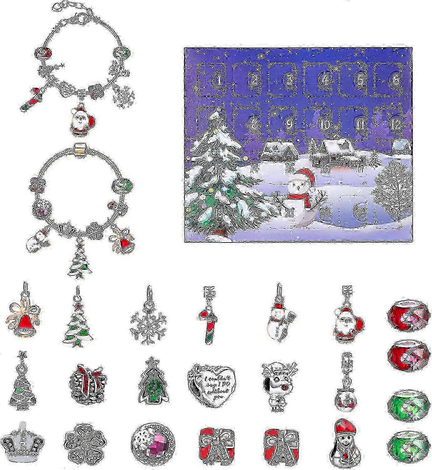 Christmas Advent Calendar 24 Grid Christmas Advent Envelope Blind Box Diy Pendant Charm Jewelry Making Kitchrui617