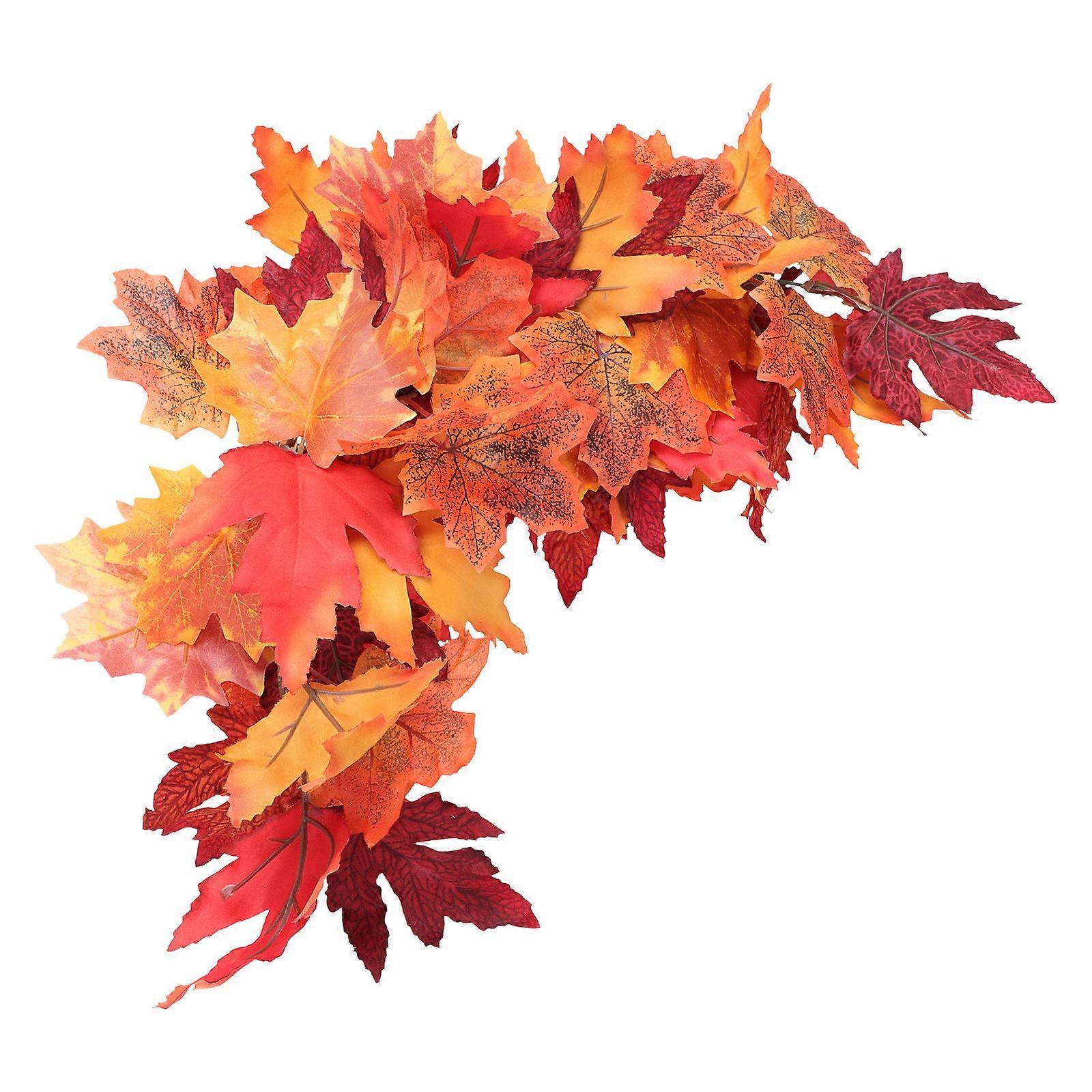 Maple Leaf Wreath Decorative for Door Hanging Pendant 1Pcs Orange Plastic