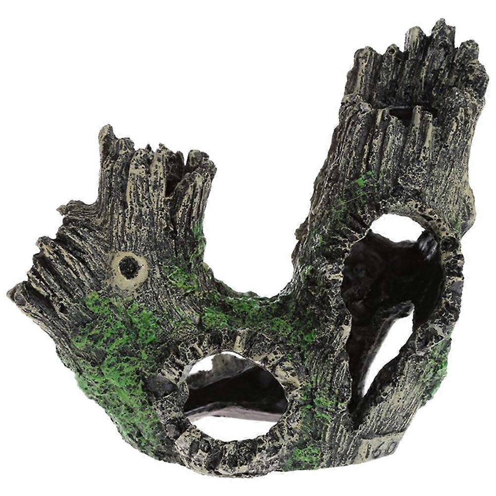 Tree Trunk Shape Aquarium Decoration Creative Fake Tree Stump For Underwater Setting 1 Set