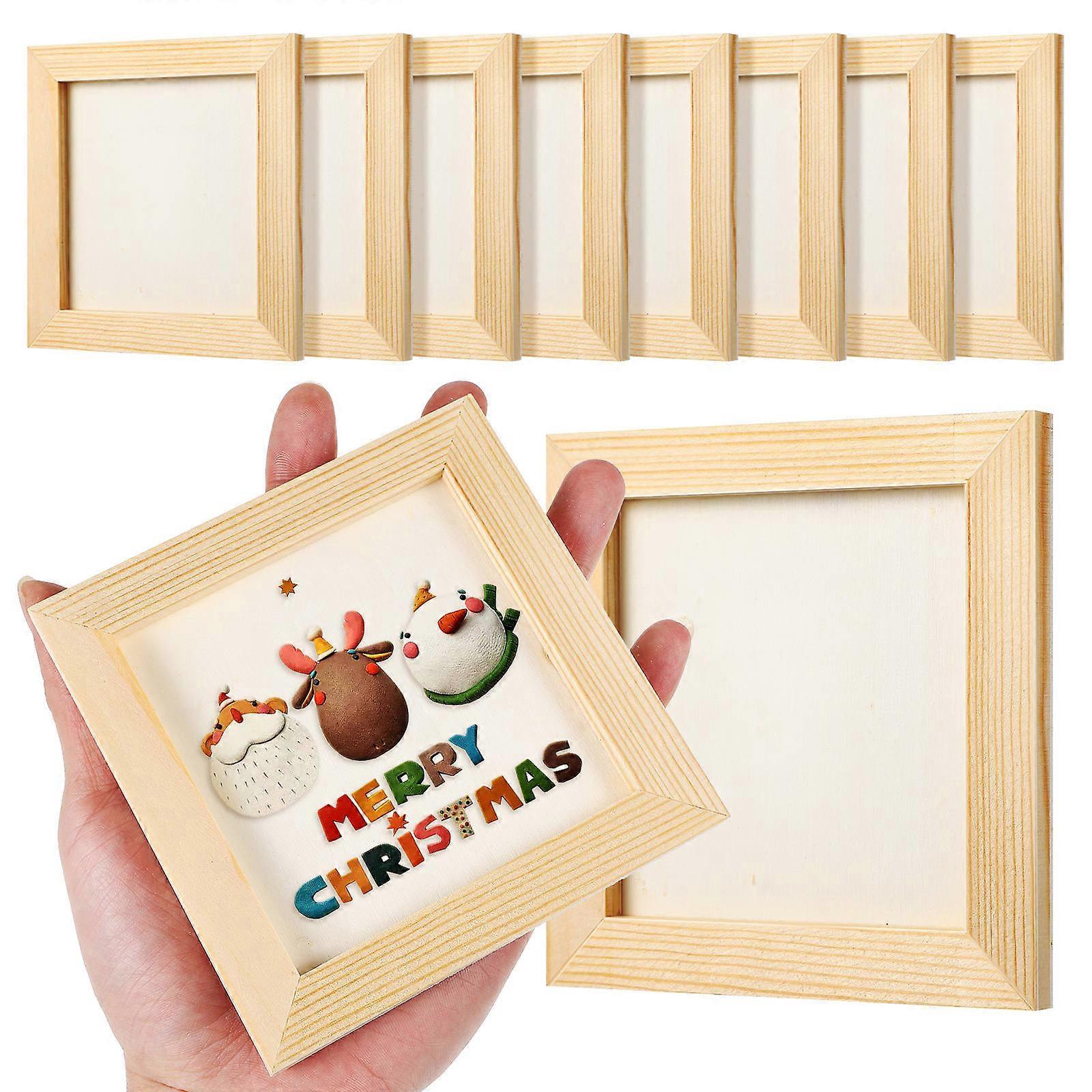 Unfinished Wood Picture Frames for Clay Painting 80Pcs Craft Frames