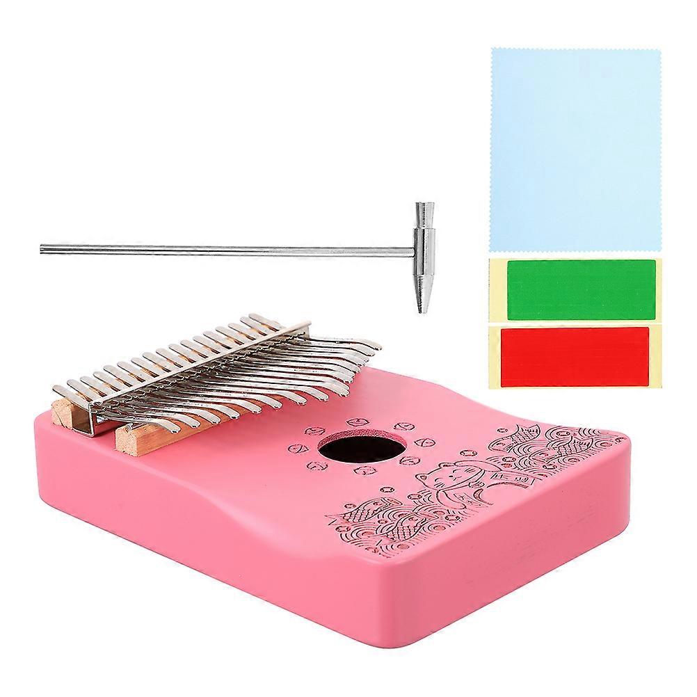 17 Keys Finger Piano Set Music Instrument Suitable For Beginners Adults Unique Design Portable Lightweight Multi-Color Kalimba 1 Set