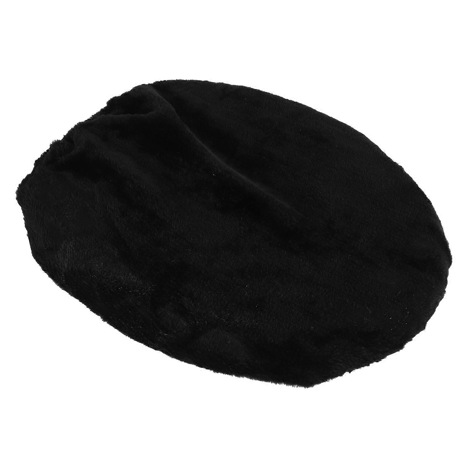 Black Polyester Toilet Lid Cover Bathroom Use Easy To Clean Dustproof Waterproof 1Pack
