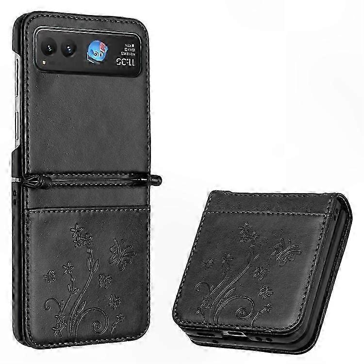 Floral Pattern Leather Phone Case with Card Holder for  Razr 40 5G