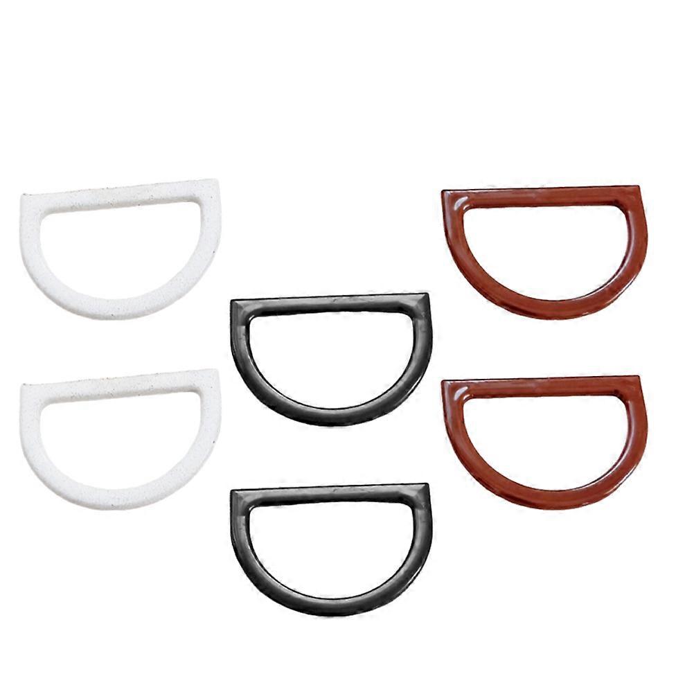 Simulation Wood Bag Handle D-Shaped Plastic Handles for Handbags 6Pairs