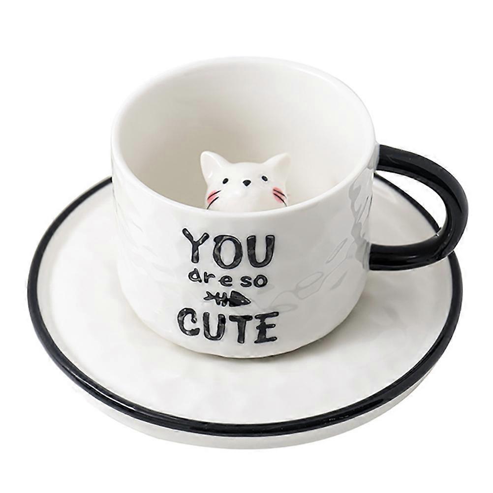 Ceramic Coffee Cup with 3D Animal Design for Home 2Sets