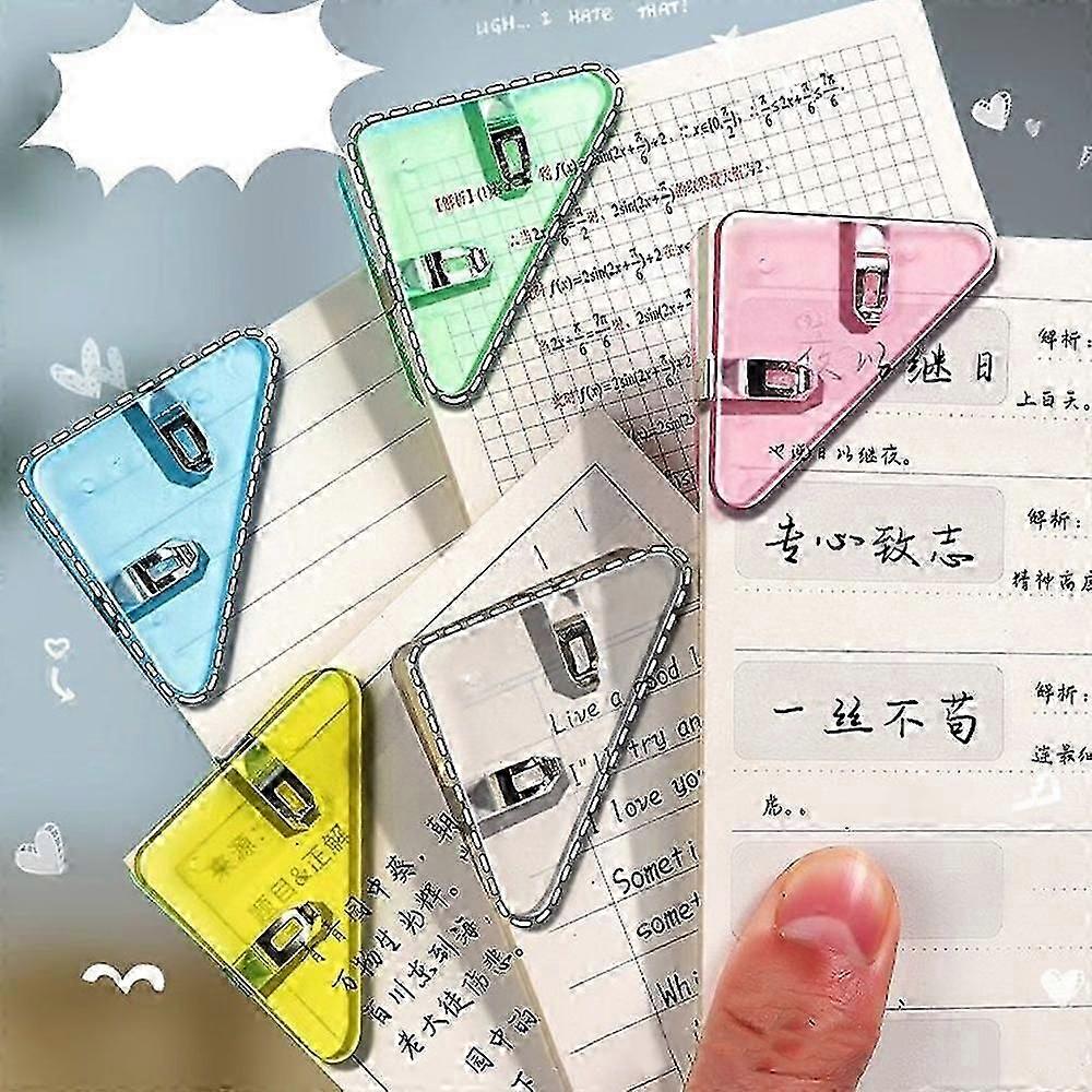20Pcs Creative Triangle Clips Bill Clip Book Paper Corner Binder Clip Storag