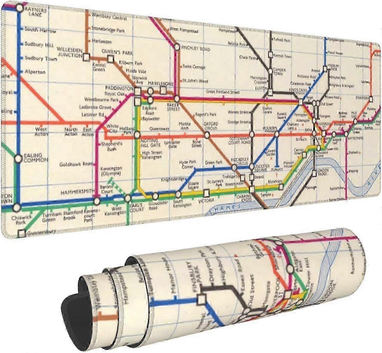 Large Mouse Pad, Desktop Pad,london's Underground Map Keyboard Computer Extended