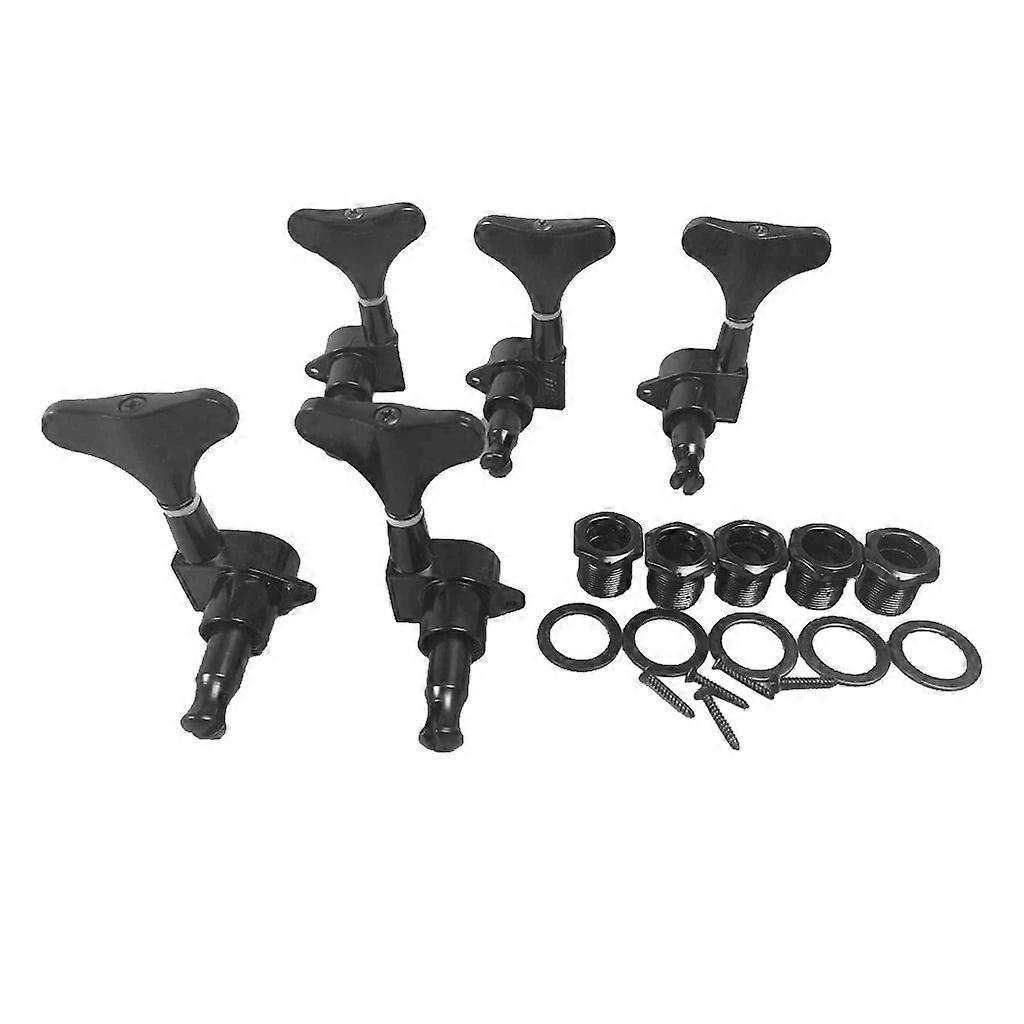 HeroNeo 5 String Guitar Machine Heads Sealed Bass Tuners 2L3R Tuning Keys Pegs Easy Use