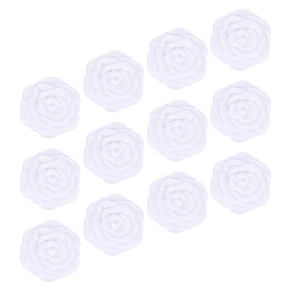 Plastic Rose Compact Mirror Two-Side Makeup Mirror for Travel Use 12Pcs