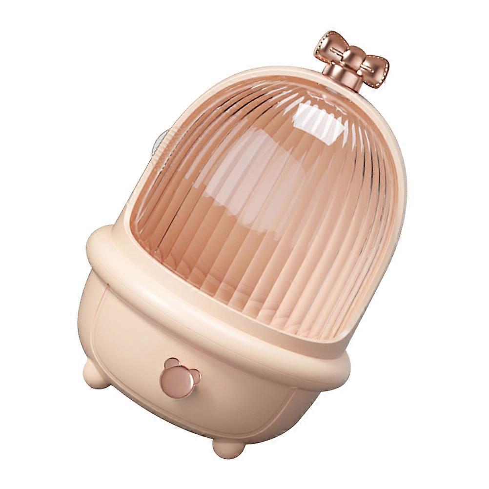 Cosmetics Storage Box Drawer Type Storage Holder for Bathroom Pink Pp Pet Material with Storage Function 1Set