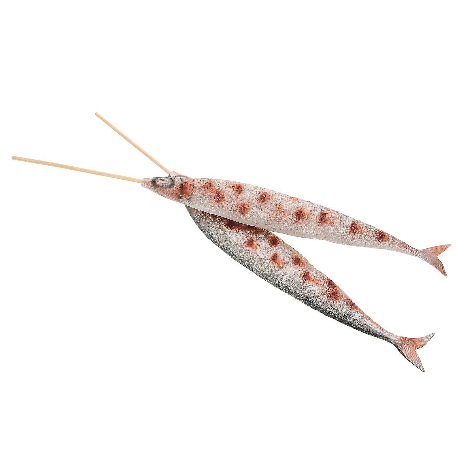 Simulated Seafood Artificial Roast Saury Model for Playing 8Pcs PVC