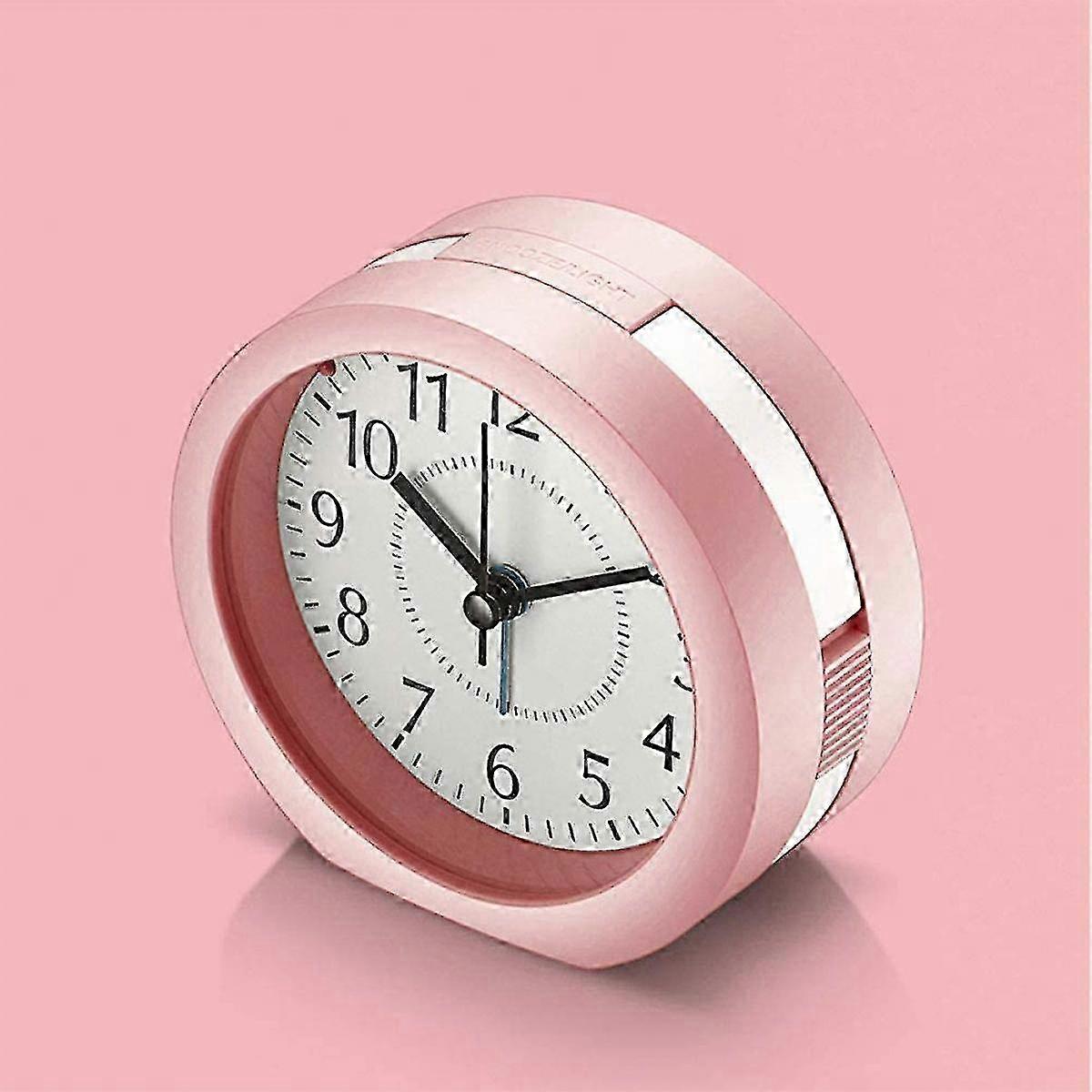 2025 Analog Alarm Clock, 4 Inch Super Silent Non Ticking Small Clock With Snooze And Night Light, Battery Operated Travel Alarm Clock, Simply Design,(