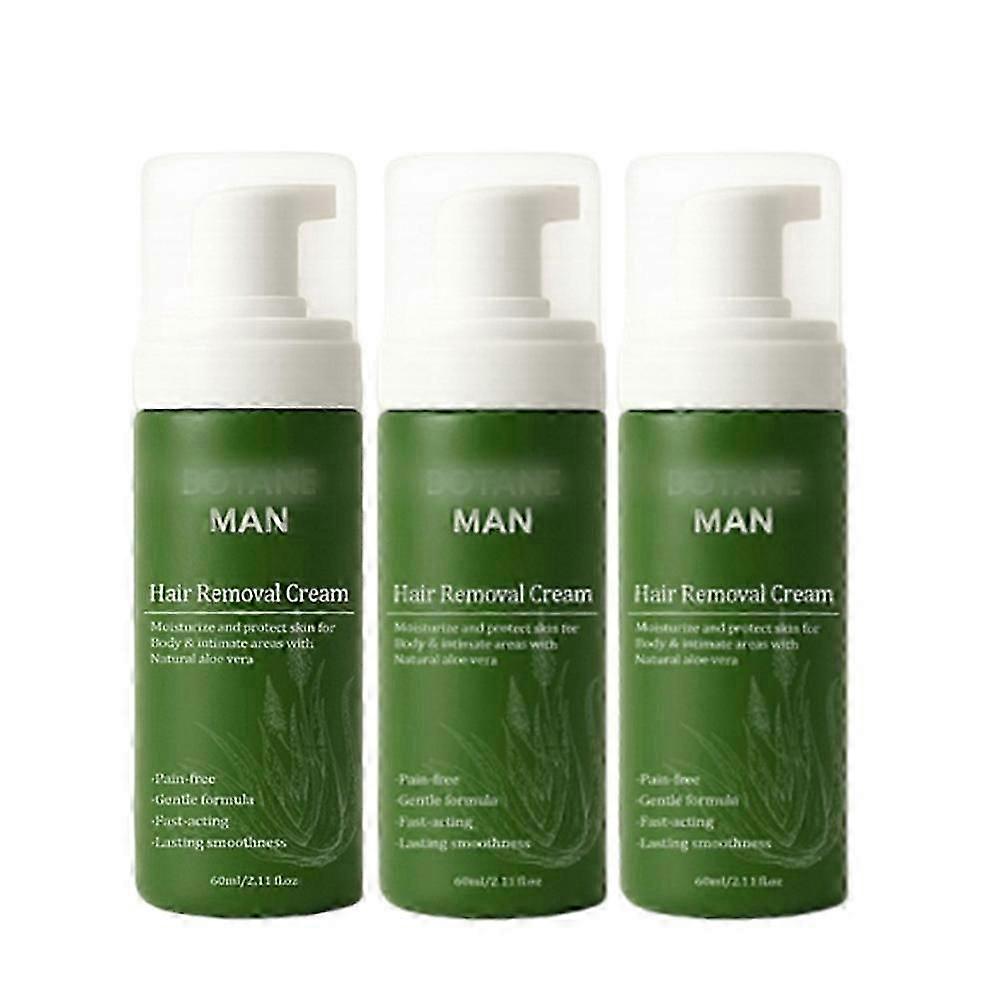 1-3X Botane Man קרם אלוורה להסרת שיער מהירה פנים רגישות לגוף