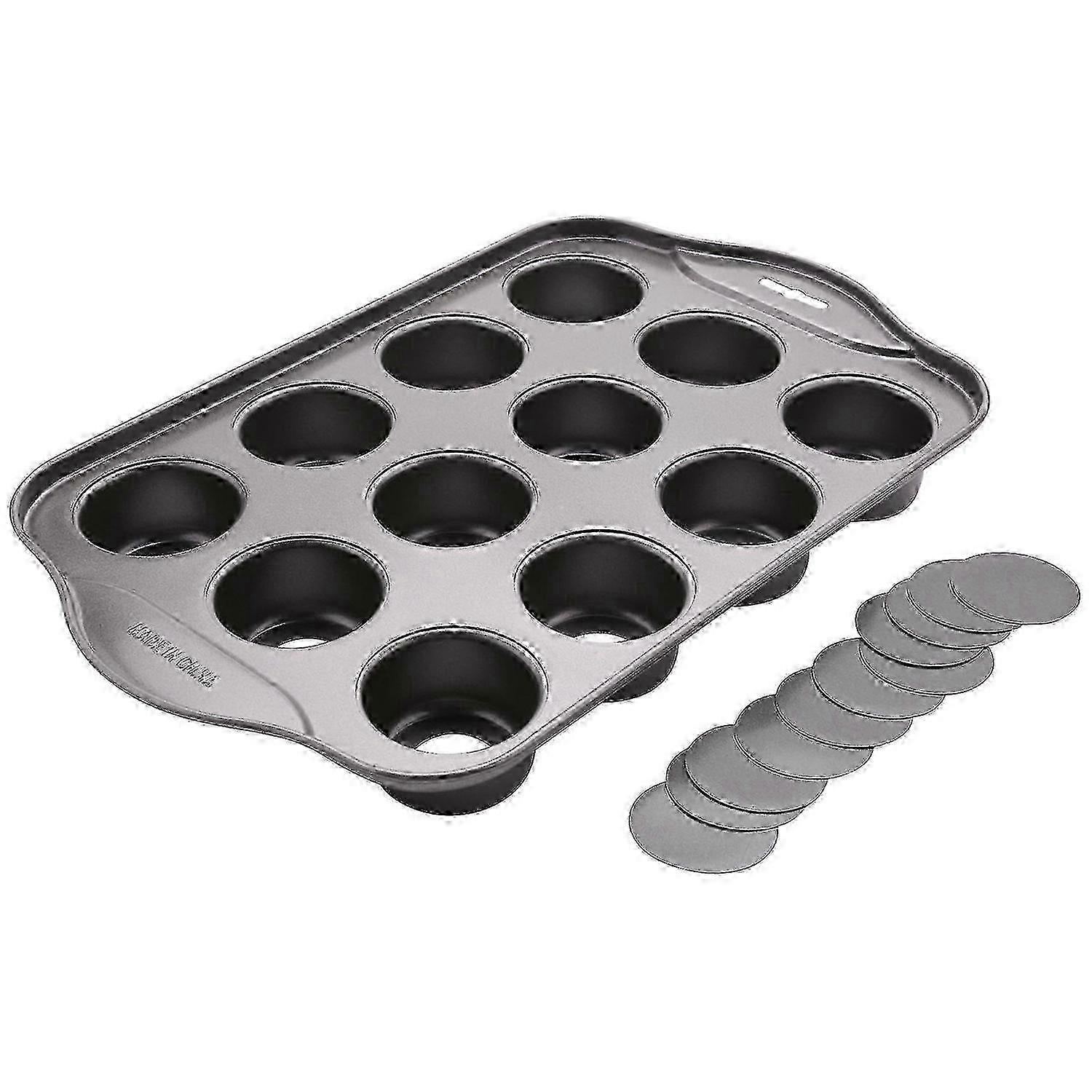 12-Cavity Mini Cheesecake Pan with Removable Bottoms for Easy Baking and Serving