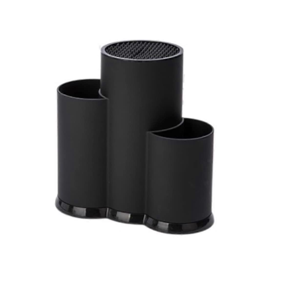 Space Saver Knife Block Storage Multifunctional Plastic Tool Holder Knife Stand Shelf Black 23 x 22.5 cm