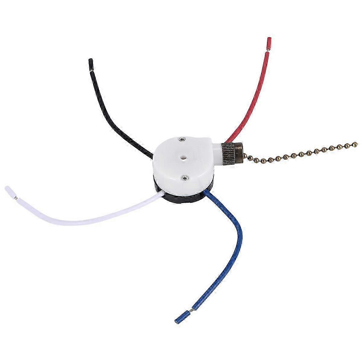 Bryter for takviftelys ZingEar ZE-208S E89885 3-trinns 4-tråds viftebryter med kjede, viftelysbryter