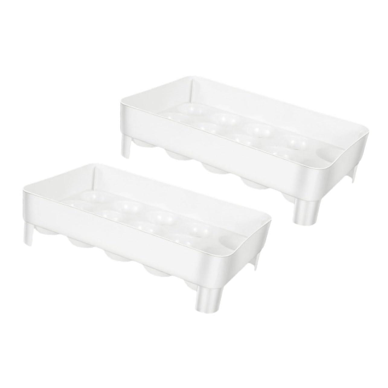 Egg Storage Box 2Pack Egg Organizer Holder Tray Plastic Refrigerator For Fridge