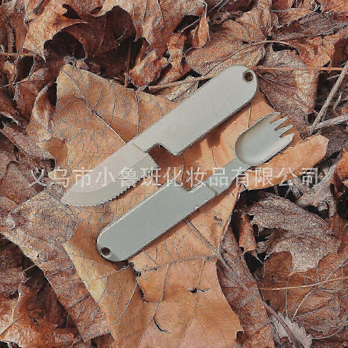 Two-in-one camping tableware, knives and forks2 In1Camping Eating Utensils Set2-Piece Integrated Camping Utensil Set