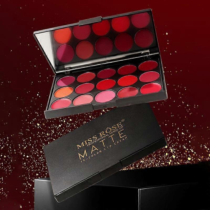 15 Color Long Lasting Lipstick Palette, 1 Count Moisturizing Makeup Palette for Lip & Cheek & Eye, Colorful Makeup Products for All Styles a