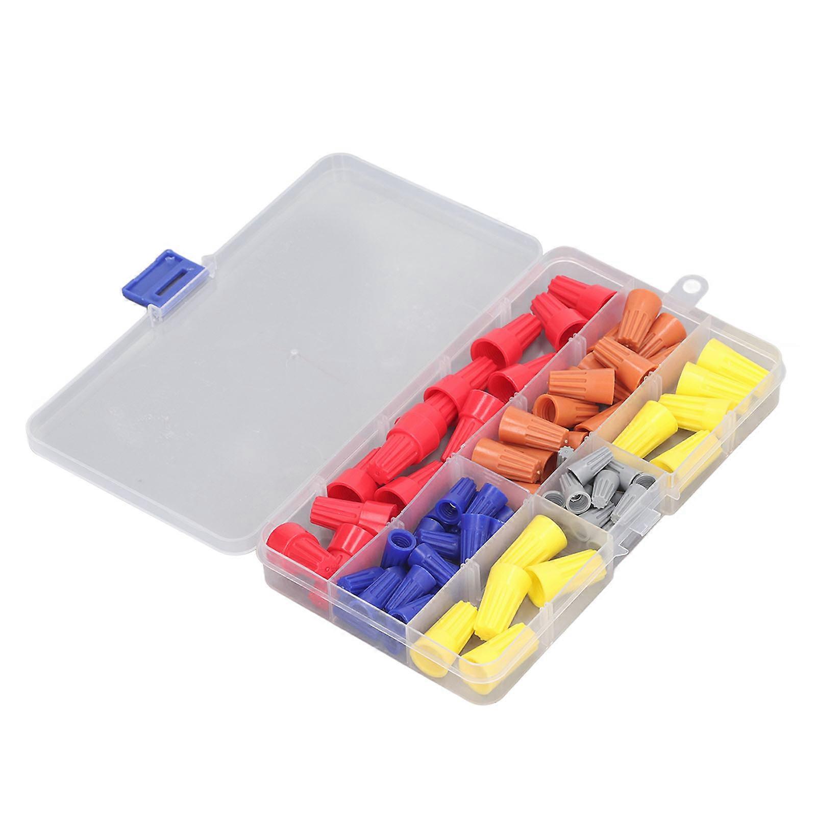 Electrical Wire Caps PVC Spring Twist End Screw On Terminals Assortment Set Kit with Storage Box