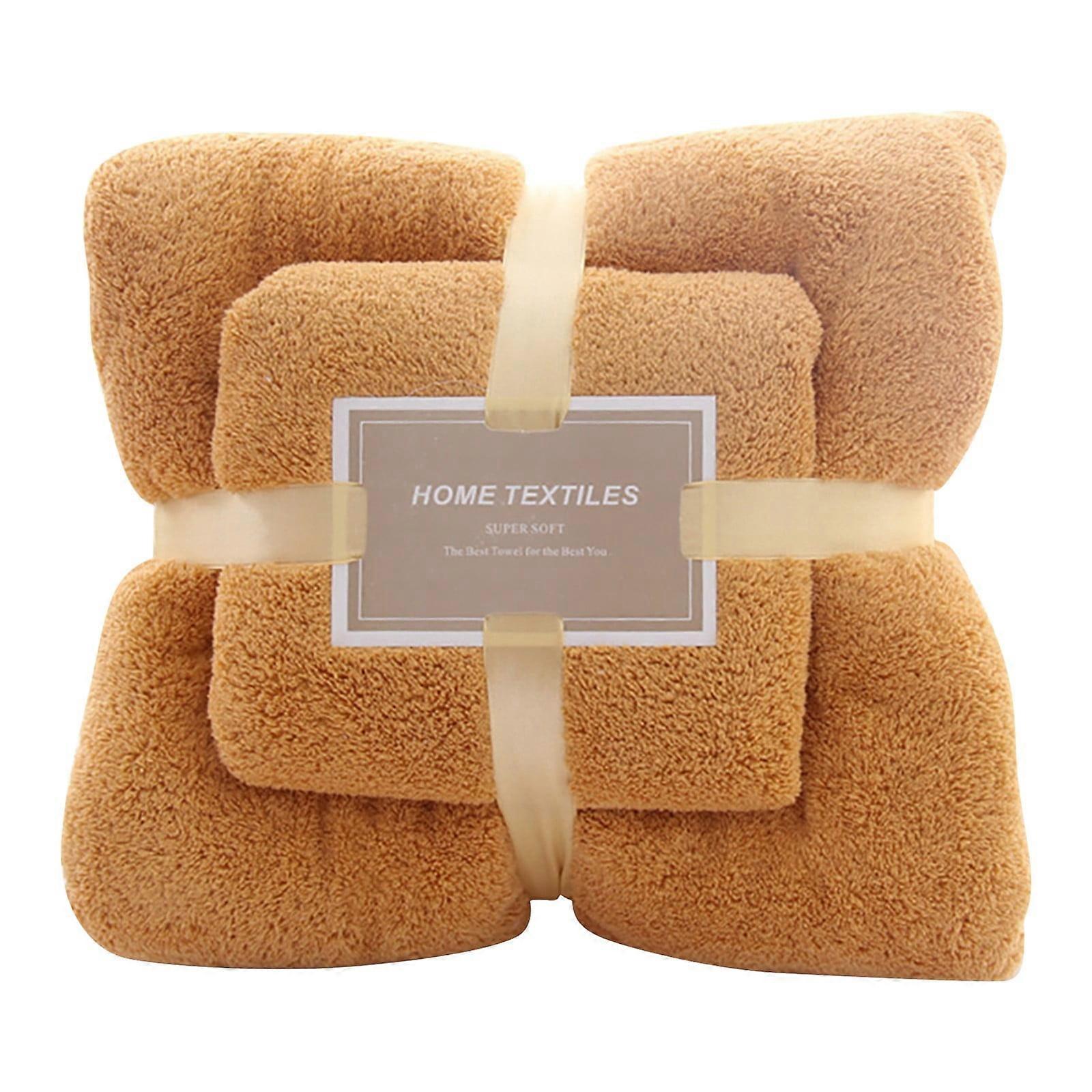 Clearance! 2Pc Soft Large Bath Towel Set, Highly Absorbent, for Daily Use, Pool, Home, Gym, Spa, Hotel - Yellow