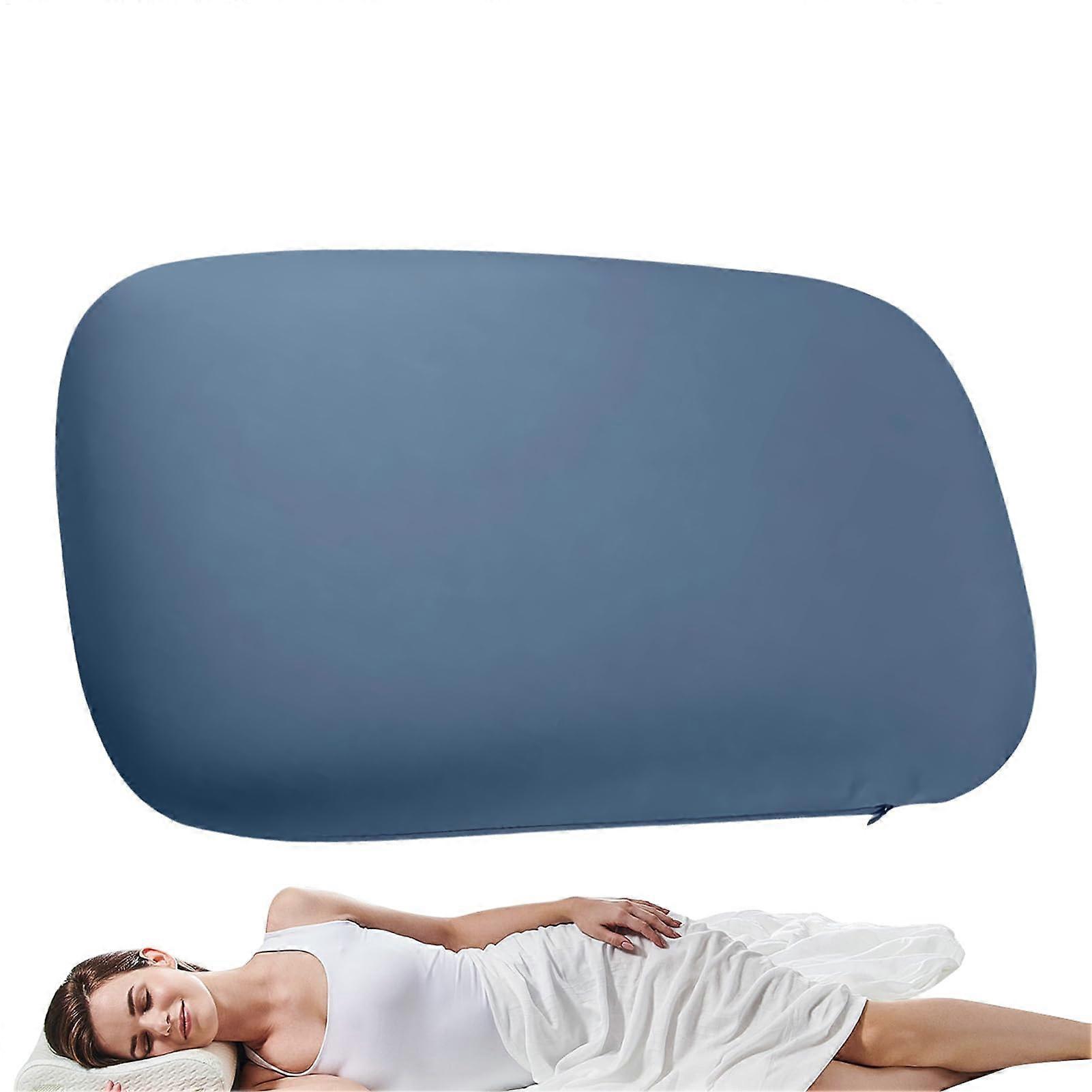 Hiking Cushion Folding Headrest Ergonomic Portable Cooling Memory Foam Pillow for Flight Travel Hiking Backpacking Navy